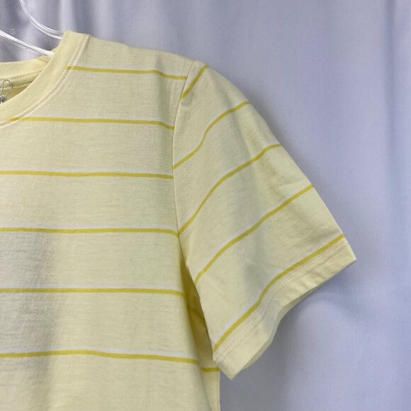 Everlane Women’s Short Sleeve Crew Neck Tee Yellow Striped Size Small New - Picture 4 of 9